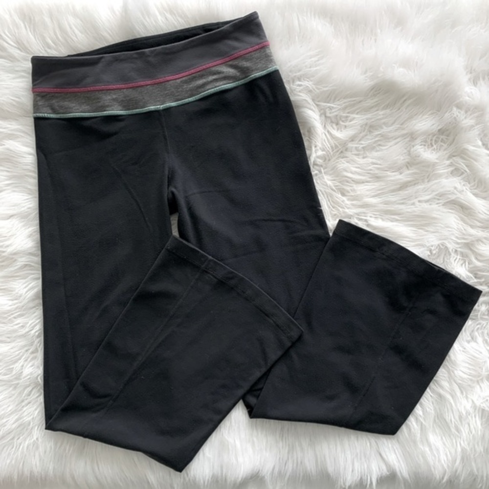 Black flare short length Lululemon leggings
